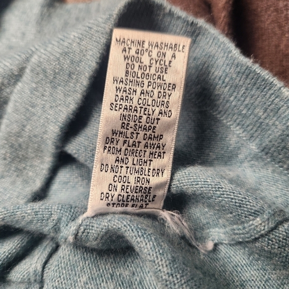 Boden Wool Blend Tunic Sweater Aqua Brown Sz. M - Picture 8 of 8